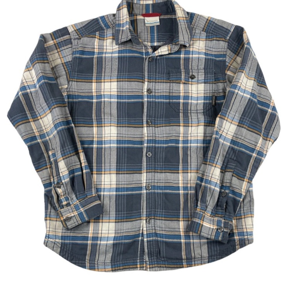 Columbia flannel shirt men’s medium button up lined blue plaid